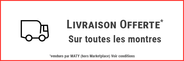 Livraison offerte pour l'achat d'une montre MATY