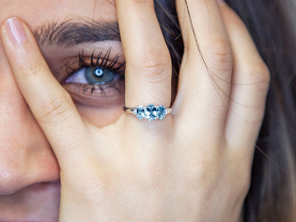 Bague en aigue-marine