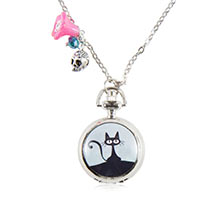 Montre collier au chat noir, Azrael - vue V1