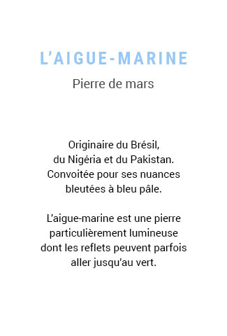 La pierre du mois de mars : l'Aigue-Marine